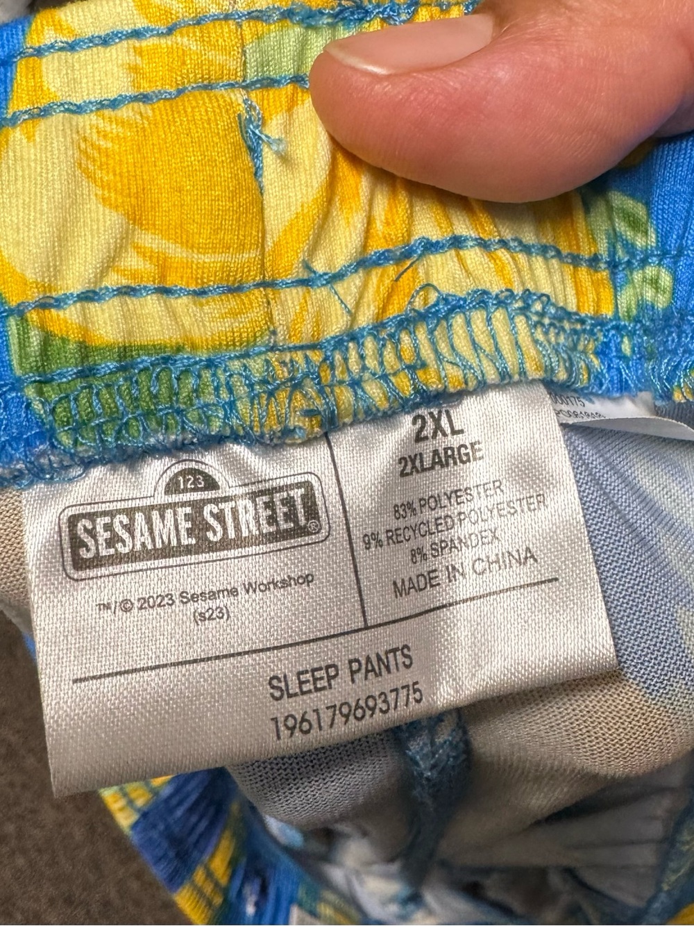Sesame Street Blue and Yellow Floral Sleep Pants - Picture 4 of 7